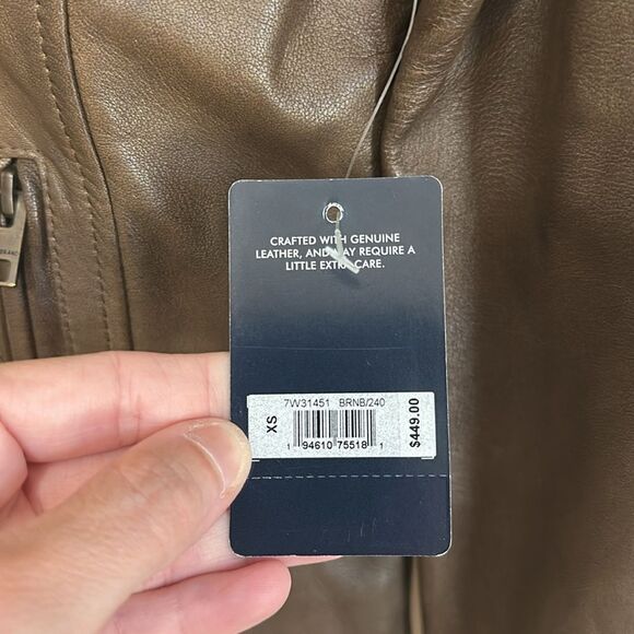 NWT Lucky Brand Genuine Leather Moto Style Jacket - Picture 2 of 9